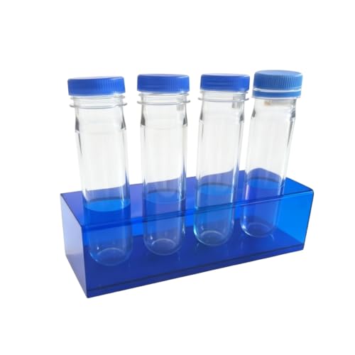 harayaa Children Science Equipment Testing Tube Organizer Set Tube Holder Rack with Lids Acrylic Construction for Homeschooling Lessons Classroom Demonstrations STEM Activities Kids Experiments