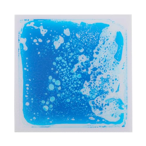 harayaa Children Sensory Pad Hydraulic Tile Mat Interactive Sensory Textured PVC Tile with Anti Slip Foam Leak Resistant Inner Fill Suitable for playrooms preschools Therapy Rooms, Blue, 30 30cm
