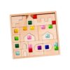 harayaa Rainbow Building Cubes Acrylic Cubes with Wooden Storage Awareness Stacking Game