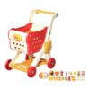 harayaa Shopping Cart Toys Kitchen Accessory Pretend Realistic Supermarket Trolley Stable Structure Thickened Material Suitable Girls Prete, red