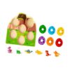 harayaa Wooden Peg Puzzle Dinosaur Matching Egg Puzzle for 1 2 3 Years Old Boy Girls
