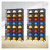 Hard Hat Storage Organizer, Movable Multi-Layer Holder Cart with Wheels, Stackable Storage Cubes, 2 Pieces, 24 Grids, Ideal for Job Sites and Workshops