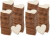 HARFINGTON 50pcs Unfinished Wooden Heart 1" x 1" x 0.1" Blank Wood Slices Cutouts Tiles for DIY Crafts Painting Coasters Home Decoration (Pack of 2)