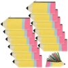 Harloon 12 Pcs Cute Pencil Pouch Back to School Preshool Kindergarten Party Supplies Kawaii Portable Pencil Shaped Pouch with Zipper Large Capacity Stationery Organizer for Teacher Appreciation Gifts