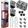 Harloon 14 Pcs Locker Accessories for School 3 Shelf Hanging Locker Organizer Adjustable Hanging Shelves Magnetic Pen Holder with Clips and Magnets Lock Organizer for Storage(Black&red)