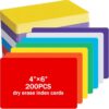 Harloon 200 Pcs Dry Erase Index Cards 4 x 6 Inch Laminated Reusable Dry Erase Note Cards Sheets for Office to Do List (Colorful)