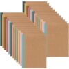 Harloon A5 Composition Notebook Journals 8 x 5.75 in College Ruled Kraft Notebooks with Rainbow Spines Small Lined Composition Book for Office Home (Stylish Color,24 Pcs)