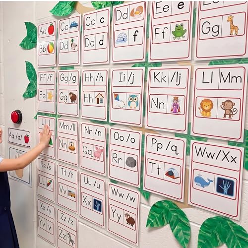 Harloon High Five Alphabet Letter Phonic Board Recording Repeat Button for Preschool Dry Erase Letter Board Teacher Must Have Educational Classroom Supplies for Preschool Kindergarten Reading Spelling