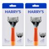 Harry's Men's Razors for Shaving, 2 Handles + 4 Blade Refills