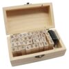HARSKIYER 36 Pcs Small Wooden Rubber Stamps with Wooden Box, Small Letter Stamp Set with Alphabet & Numbers for Card Making, DIY Craft, Scrapbooking