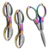 HARSKIYER 3 Pcs Folding Scissors, Small Pocket Portable Scissors for Travel, Retractable Compact Design for Purse, Office, School, Craft (Colorful)
