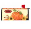 Harvest Pumpkin Fall Mailbox Cover, Autumn Pumpkin & Sunflower Mailbox Wrap