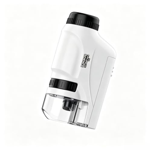 Hatende Portable Kids Microscope,Handheld Microscope for Kids with Dual LED Lights, Easy Focus Pocket Microscope for Indoor & Outdoor Nature Exploration Kids Toys for Boys & Girls