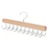 Hat Hangers for Closet, 2 Pack Wooden Hat Organizer with 20 Hooks Each, 360° Rotatable Baseball Cap Rack, Space Saving Hat Holder for Closet Storage, Holds Up to 40 Caps, for Hats Belts Ties Scarves