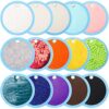 Haull 15 Set Sensory Mats Assorted Textured Sensory Floor Tiles Room Wall Panel Sensory Exercise Tactile Toy for Autistic Children Kids Baby Toddler Fidgeting Activity(Round,5.91 Inch)