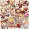 Hauycnao Vintage Rose Stickers - 50 Pcs Clear PET