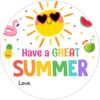 Have A Great Summer Stickers, Happy Summer Gift Stickers Custom Name - 80Pcs 2Inch, Hello Summers Seal Sticker End of School Year Sticker for Envelope Card Gift Summers Party Favor Last Day of School