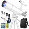 Hawkko 80500 Astronomy Telescope for Kids & Adults Beginner, STEM Kit Gift