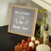 HBCY Creations 10"x10" Felt Letter Board - Solid Wood Frame - Weathered Wood - Gray Felt - 389 PP Letters Including Numbers, Symbols, Icons - Canvas Carrying Case