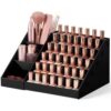 HBlife 6 Tier Nail Polish Organizer with Nail Supplies Organizer, Acrylic Nail Polish Holder & Display Stand for Gel Polish (Black, 1 PCS)