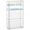 HBlife Baby Bottle Storage Organizer for Wall Countertop Cabinet, 4 Tiers Adjustable Clear Acrylic Bottles Storage Station Case Box Container with 3 Removable Dividers and Magnetic Door, Large