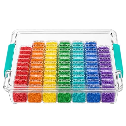 HBlife Bead Organizer Box, 82 PCS Bead Storage Containers with Lids for Small Items, Mini Storage Containers for Jewelry, Diamonds, Nails, Charms, Rhinestones, Bracelets, Screws, Seeds and Small Parts