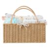 HBlife Large Baby Diaper Caddy Organizer, Paper Rope Storage Baskets Nursery Bin with Removable Divider, Portable Car Organizer for Diapers, Baby Shower Gifts, Newborn Essentials Must Haves