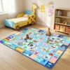 HBUFBUQ ABC Rug with Alphabet Animals Numbers Shapes, Kids Rugs for Playroom 3x5, Non Slip Educational Area Rug for Bedroom Nursery Classroom, Learning Play Mat
