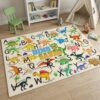 HBUFBUQ Educational ABC Alphabet Dinosaur Area Rug, 2.5x4 Feet, Kids Rugs for Playroom Bedroom, Non Slip Floor Mat for Nursery Classroom, Boys Girls Washable Carpet