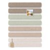 HCSS 8 pcs Bulletin Board Bar Strips with 50 Pushpins & 4 Wooden Clip pins,Cork Board Alternative Felt Strip Board,Office Pin Board,Adhesive Install for Bedroom Door & Home Office(Linen Dusk)