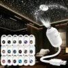 HD 2-in-1 Space Projectors Night Light 360 Rotating Galaxy Light Star Projectors USB Powered Smart Night Light Projector Plug，with 24 Films