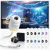 Hd Smart Dynamic 5d Holographic Night Light Projector, 2026 New 360° Adjustable Plug-and-Play Hd Star Projector, 2 In 1 Galaxy Projector Night Light for Bedroom Ceiling Wall Room Decor (With 12 Films)