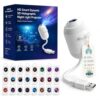 HD Smart Dynamic 5D Holographic Night Light Projector, Plug and Play, 360° Adjustable Star Galaxy Ocean Projector for Bedroom Ceiling with 24 Films