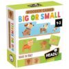 Headu - Wooden Game Baby Big or Small - Sequencing and Logic for Little Ones | STEM Wooden Educational Game 1-3 Years, Size Comparison and Animal Families, Early Logical Thinking, Made in Italy
