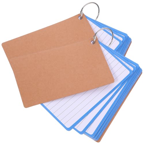 Healeved 2 Books of Colored Index Cards with 60 Sheets Each, Lightweight Paper Flashcards for Office and Home Use, Easy Carry Small Word Cards with Lined and Blank Sides for Studying