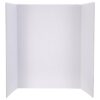 Healeved 4pcs White Corrugated Cardboard Trifold Display Board for Science Fair and Business Exhibition, Foldable Lightweight Portable Poster Boards, 24x16 Inch Triple Fold Structure