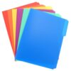 Healeved 6pcs Plastic File Organizer Folders for Office and School Use Lightweight and Easy to Carry Testing Paper Folder with Inner Clip Design for Document and Test Paper Random Color
