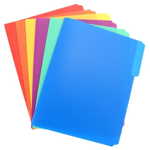 Healeved 6pcs Plastic File Organizer Folders for Office and School Use Lightweight and Easy to Carry Testing Paper Folder with Inner Clip Design for Document and Test Paper Random Color