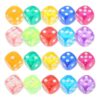 Healifty 100pcs Acrylic Dice Set 14mm Multi-Sided Colorful Dice for Math Teaching and Board Games Educational Activities Classroom Use Promotes Interactive Learning