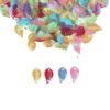 Healifty Colorful Leaf-Shaped and Fan-Shaped Plastic Sequins for Crafts, Easy to Thread and Glue, for DIY Crafts and Table Decoration