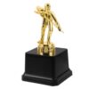 Healifty Pool Billiards Trophy with Gold Finish, Plastic Material, 14cm Size, Elegant Appearance, Easy to Display, 3D Billiard Player Shape, Sports Trophy Cup for Clubs and Championship