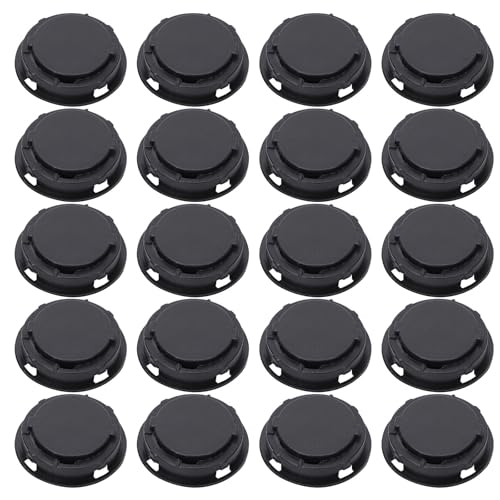 HEALLILY Plastic Piggy Bank Bottom Cover Plug Black Plastic Material 50pcs Lightweight and Convenient to Install Saving Box Closure Stopper for Plaster Figurine and Plaster Dolls