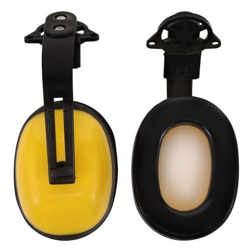 HEALSOPTHY Industrial Noise Reduction Safety Ear Muffs with Hard Hat Compatibility, Yellow Abs Shell and Sponge Padding for Hearing Protection in Construction and Industrial Use