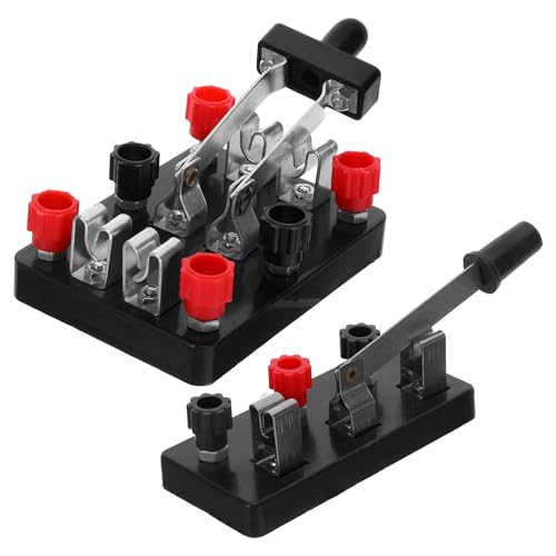 HEANUJJ 2pcs Double Pole Double Throw Electrical Switch Kit for Physics Experiment with Iron and Plastic Construction, Reliable Performance, for School and University Labs Circuit Projects