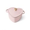 Heart-Shaped Cast Iron Dutch Oven with Lid, Enameled, 2.5 Qt, Pink