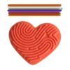 Heart-Shaped Silicone Sensory Activity Board, Push and Peel Fidget Toy for Kids Adults, Fine Motor Skills Calming Stress Relief Mat, Travel Toys for Airplane Car (Red)