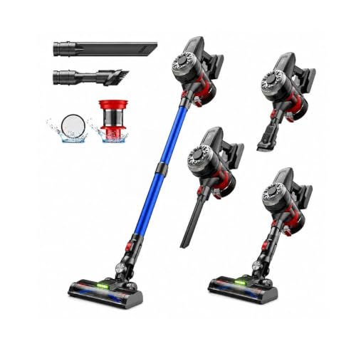 Hearten 45Kpa Cordless Stick Vacuum Cleaner, Lightweight Vacuum with 45-Min Runtime & Detachable Battery, Anti-Tangle Rechargeable Design for Pet Hair, Hardwood Floors, and Carpets