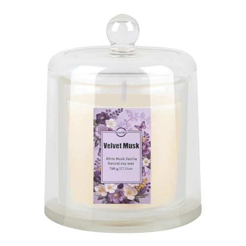 Hearthia Scented Candles for Home, Aromatherapy Candles, Soy Jar Candle, Up to 43 Hours Burning Time, Long‑Lasting Fragrance for Decor, Relaxation & Stress Relief (Velvet Musk)