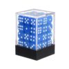 HEARTOOL 12mm Polyhedral Dice, Square Acrylic 6 Sided Dice with Plastic Box Perfect for Board Games, Table Games & Classroom Teaching (Blue/White, 36pcs)