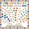 Heart Reading Bulletin Board Sets Welcome Back to School Bulletin Board Decorations Boho Classroom Heart Border Cutouts Decor Reading Corner Decor for Elementary Classroom Library Wall Home